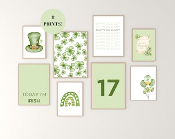 St Patricks Day Gallery Wall Art Set: Minimalist Irish Decor (Digital Download)