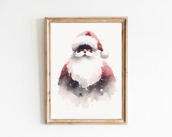 Watercolor Santa Print: Christmas Wall Art (Digital Download)