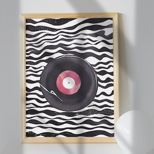 Vinyl Record Wall Art, Eccentric Art, Music Poster, Vinyl Wall Art, Vinyl Record Print, Y2K Girly Print, Trendy Pastel Art, Digital Download