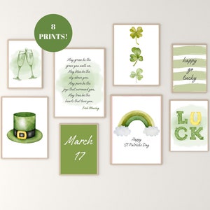 St. Patrick&#39;s Day Wall Art Prints: Green Home Decor (Digital Download)
