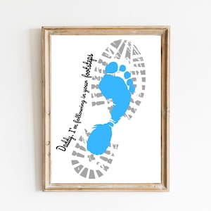 Artesanato de arte de pegada do dia dos pais, papai, seguindo seus passos, pegada de bota, presente de aniversário do papai, crianças, bebê, lembrança, faça você mesmo