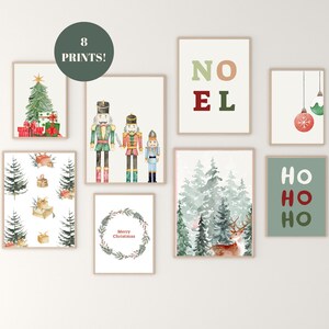 Christmas Gallery Wall Art: Set of 8 Festive Prints (Digital Download)