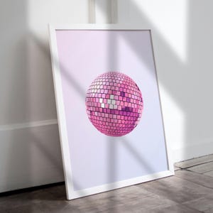 Pink Disco Ball Printable Art: Girly Preppy Decor (Digital Download)