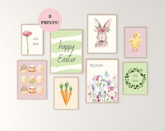 Easter Watercolor Print Set: Spring Home Decor Gallery Wall (Digital Download)