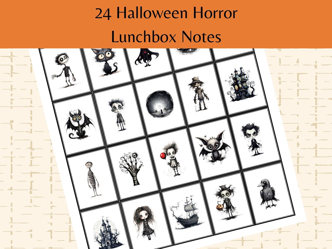 Halloween Horror Lunchbox Note | Lunch Box Note | Lunch Box Notes for ...