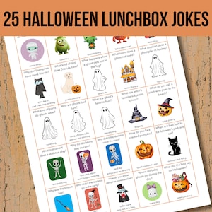 Halloween Lunchbox Witze | Lunch Box Witze | Lunch Box Witze für Kinder | Mittagessen Witze | Niedliche Notizen | Notizen für Kinder