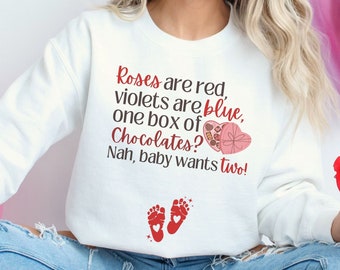 Valentines Day Pregnancy Sweatshirt, Valentines Day Pregnancy Announcement Sweatshirt, Valentine Pregnancy Reveal, Valentine Maternity Shirt