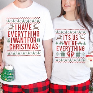 Christmas Pregnancy Announcement Shirt For Couples, Christmas Maternity, Couples Pregnancy Shirts, Gift For Expectant, Baby Reveal Ideas