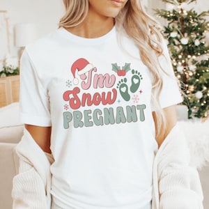 I&#39;m Snow Pregnant Christmas Pregnancy Announcement Shirt For Couples, Christmas Maternity, Couples Pregnancy Shirts, Gift For Expecting