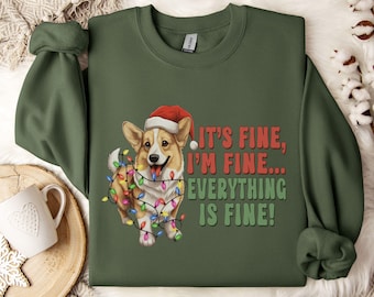 Funny Corgi Christmas Sweatshirt, Gift For Corgi Lover, Corgi Mom Gifts, Corgi Dogs, Corgi Dad Gifts, Corgi Christmas Apparel, Corgi Gifts