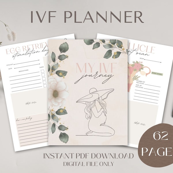 IVF Planner, IVF Journal, IVF Journey, Ivf Calendar, ttc Planner, Ivf Printable Planner, Ivf Gift, Fertility Planner, Infertility Organizer