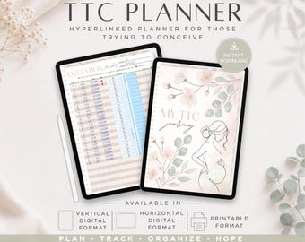 TTC-planner: digitaal en afdrukbaar Proberen zwanger te worden dagboek en ovulatietracker