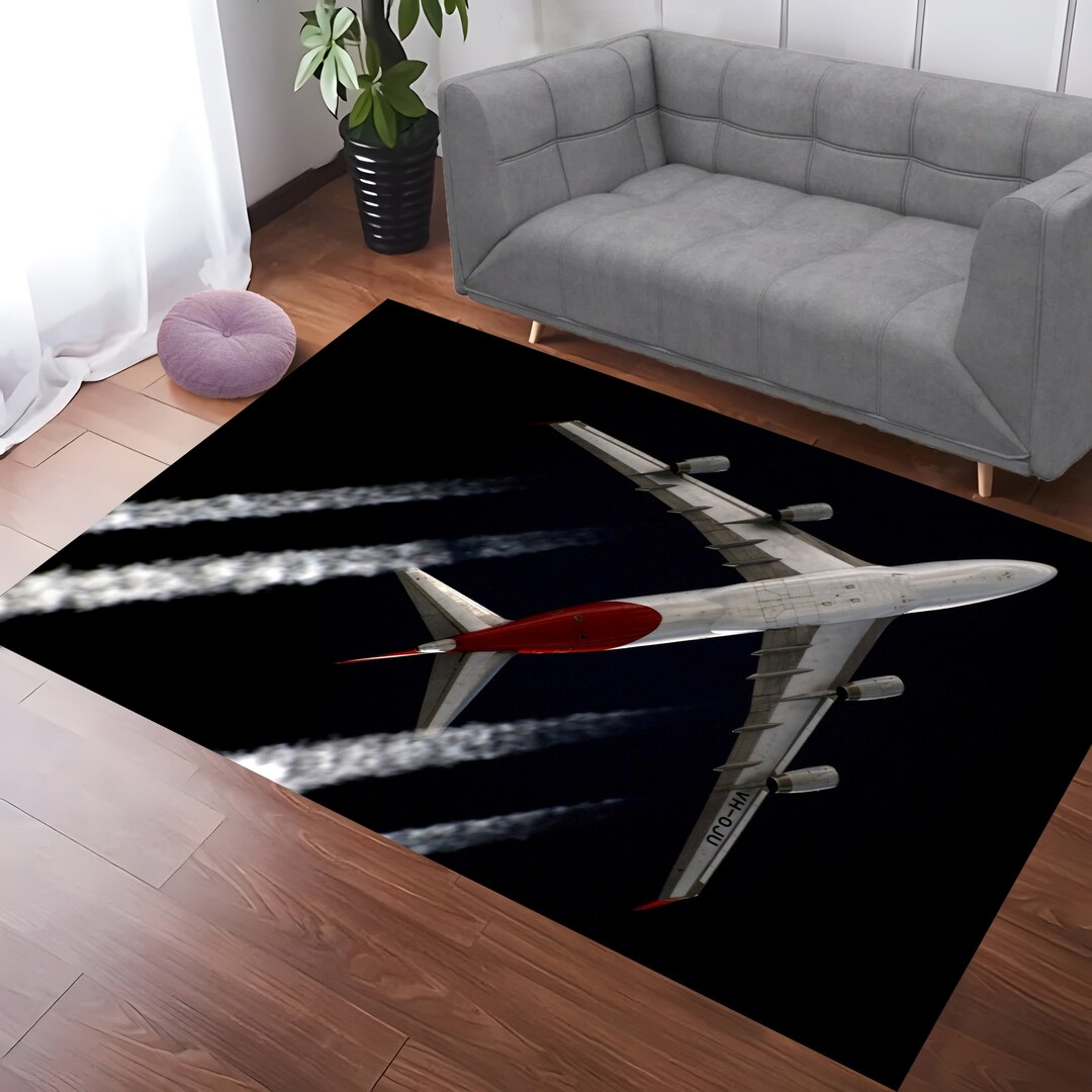 Airplane Rug, Passenger Aircraft Rug, Airlines Rug, Flight Rug, Living