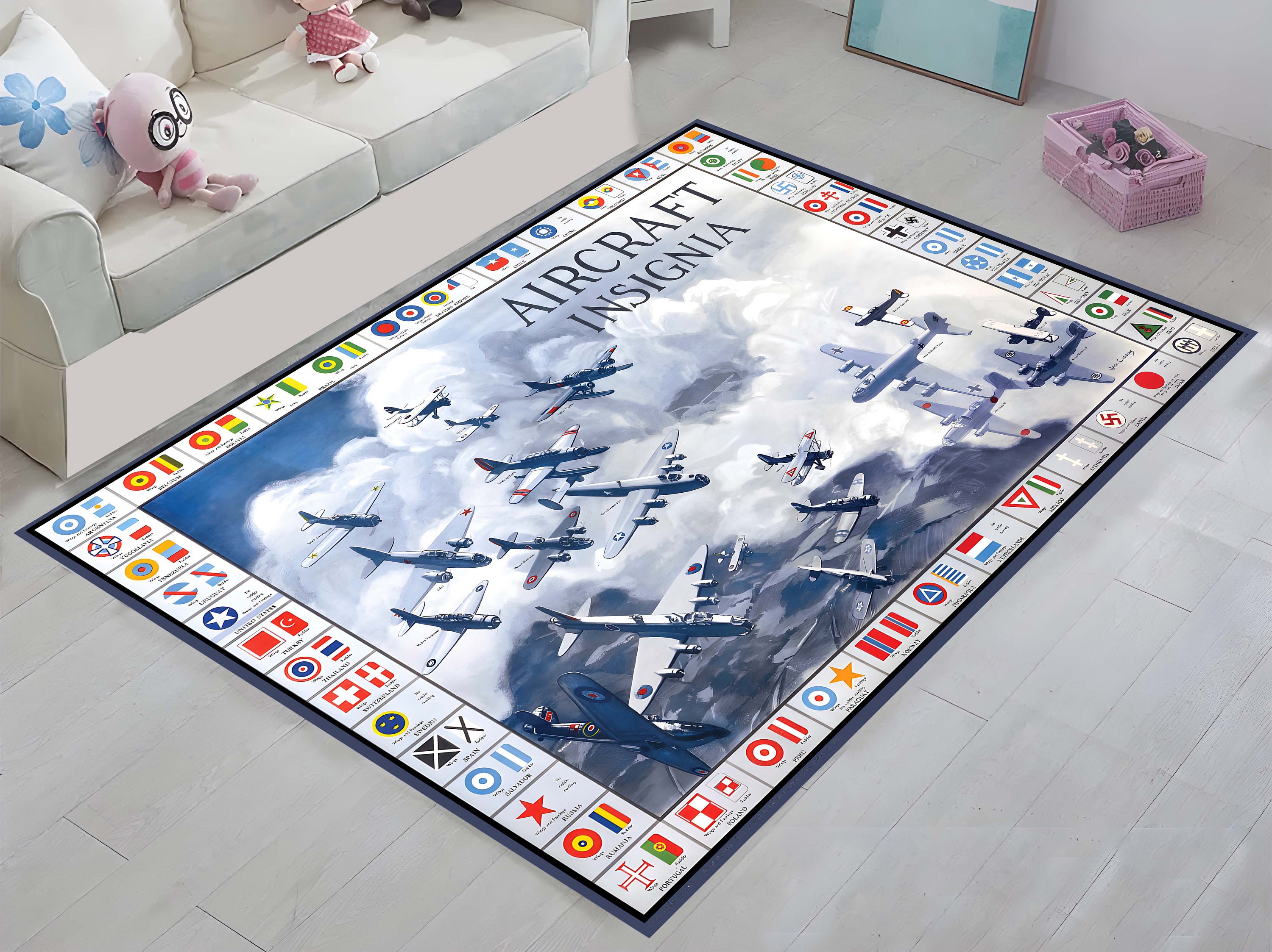 Flight Line Rug Aircraft Insignia Rug,airplane Order Rug, War Plane Rug, Nostalgia ...