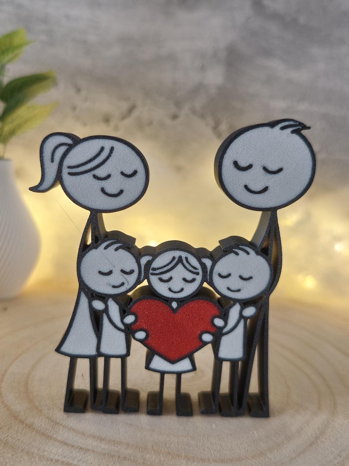 Familienfigur aus dem 3D-Druck – Mama, Papa, 2 Töchter und 1 Sohn