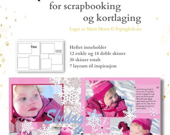 Digitales Skizzenbuch mit 30 Skizzen für Scrapbooking und Cardbasteln, mit Tipps, Ideen und Beispiel, pdf, herunterladen und ausdrucken, Album