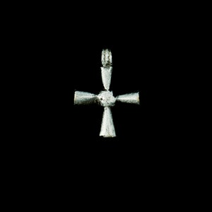 Ethiopian vintage traditional modest Coptic cross handmade pendant silver