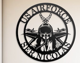 Custom US Air Force Metal Sign: Personalized Military Wall Art