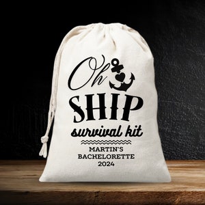 Sacchetto di cotone personalizzato "Oh Ship": addio al nubilato nautico