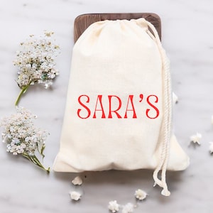 Sac cadeau personnalisé - Sac de bienvenue pour fête d'anniversaire - Sacs cadeaux en coton avec texte personnalisé - Sac fête de Noël - Sac cadeau personnalisé, pochette d'hiver
