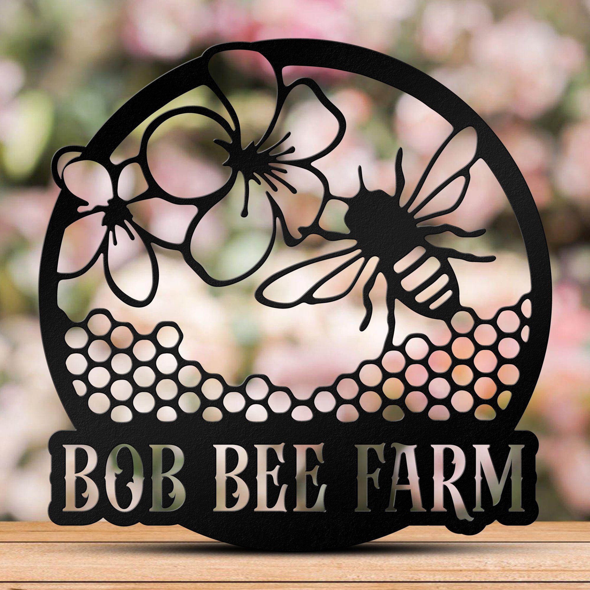 Metal Bee Sign Bees Outdoor Metal Sign, Personalized Honey Bee Sign, Bee Wall Art ...