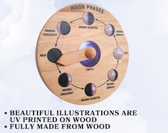 Moon Phase Wooden Learning Toy: Montessori Educational Gift