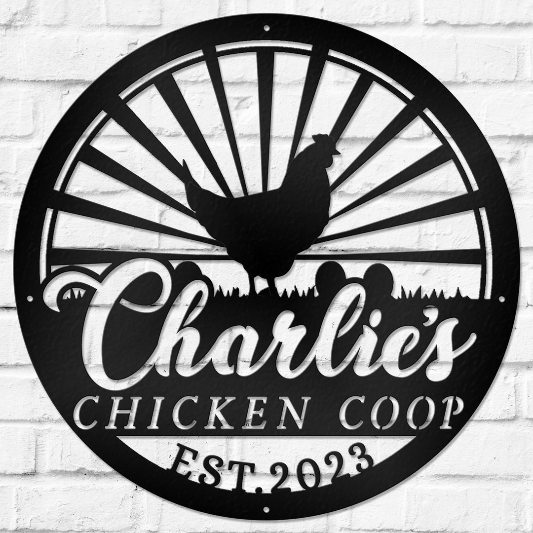 Personalized Chicken Coop Sign Hen House Coop Sign Metal Etsy