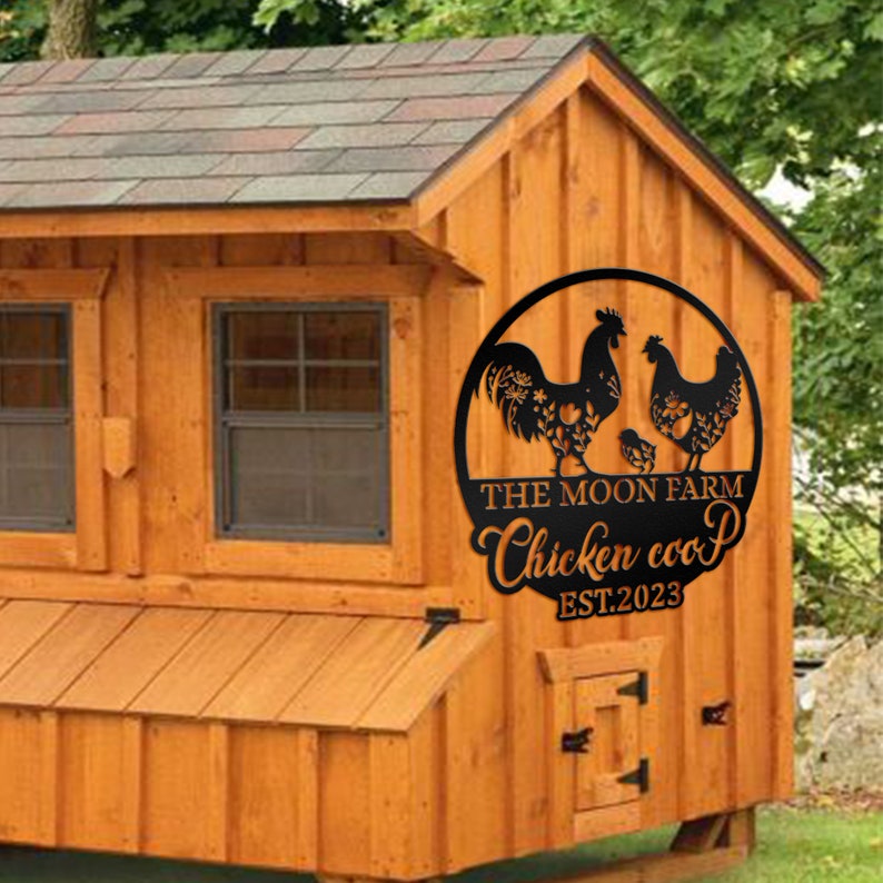 Metal Chicken Coop Sign, Personalized Farm Metal Sign, Custom Rustic