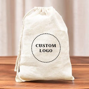 Custom Logo Favor Bags, Personalized Drawstring Cotton Bags, Business Logo Bags Pouch, Corporate Company Favor Bags, Spring logo Bags