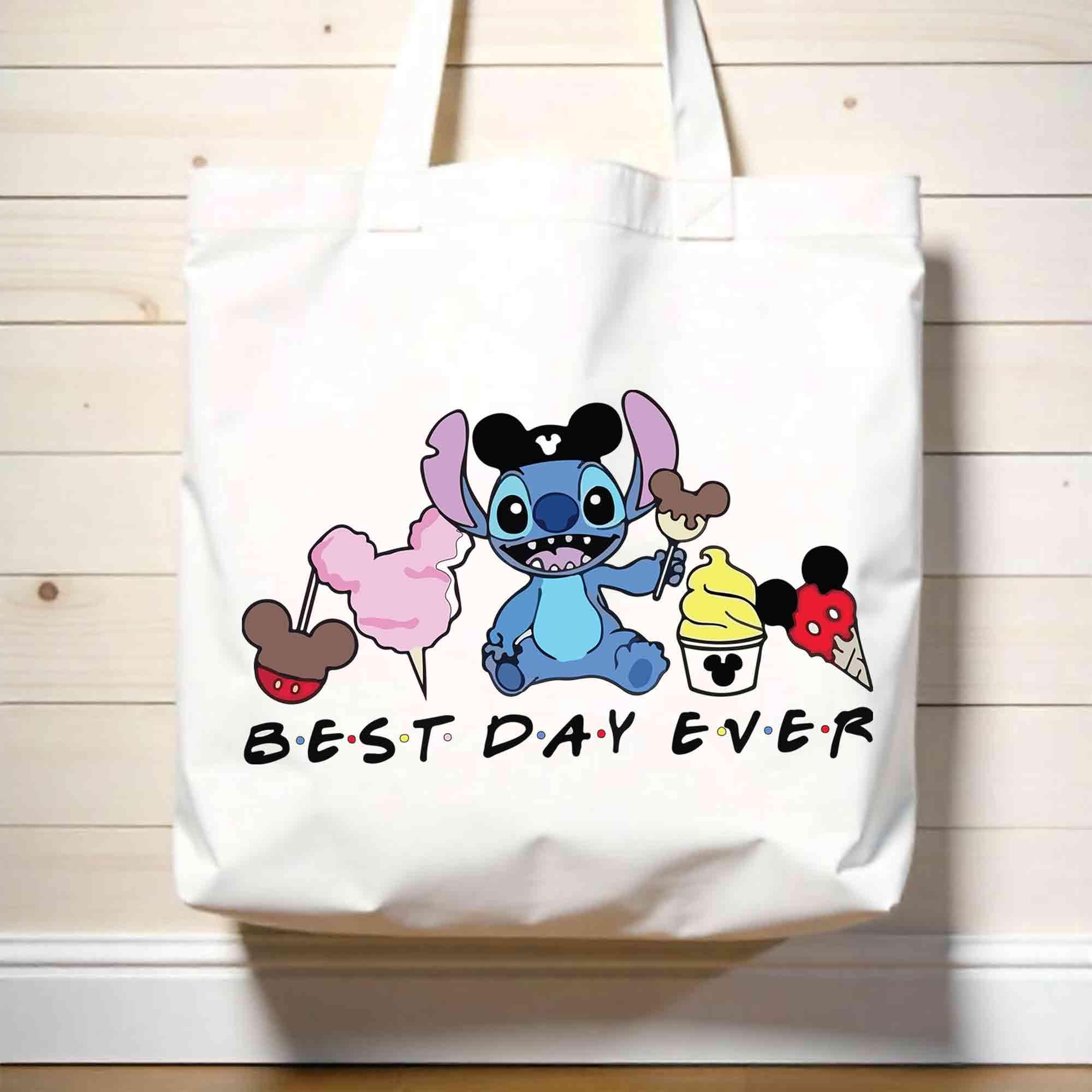 Personalized Best Day Ever Tote Bag - Ice-cream Theme Bags -  Reusable Tote - Perfect Gift Bag for Kids -  Gift for Halloween - Moms Gift