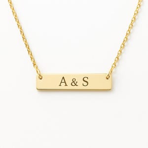14K Solid Gold Double Initial Necklace, Personalized Letter Necklace, Custom Initial Pendant, Minimalist Gold Necklace, Dainty Gift for Her
