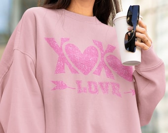 Valentines Day Sweatshirt, Xoxo Sweatshirt, Love Sweatshirt, Heart Sweatshirt, Valentines Day Sweatshirt Women, Womens Sweatshirt
