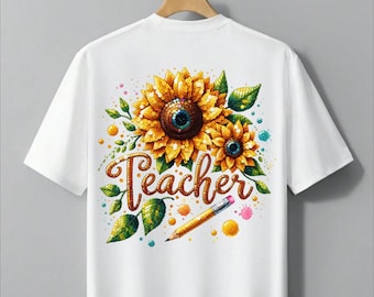 Sunflower Teacher Shirt: Floral Back to School Tee