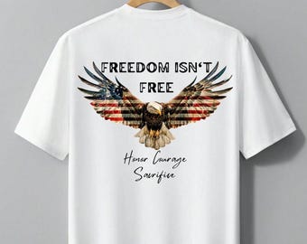 American Eagle Patriotic T-Shirt: Honor, Courage, Sacrifice