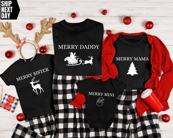 Matching Family Christmas Pajama Top: Santa Reindeer Holiday Outfit