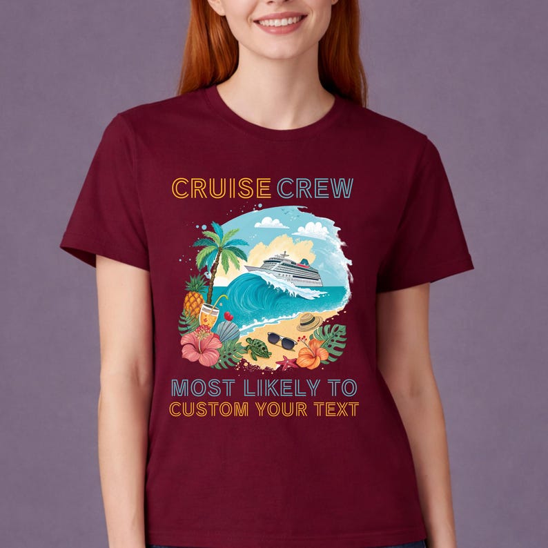 Cruise 2026 Matching Group Vacation Shirts: Tropical Beach Design afbeelding 11
