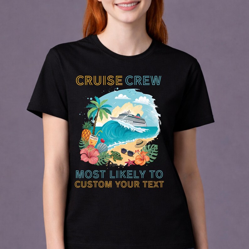 Cruise 2026 Matching Group Vacation Shirts: Tropical Beach Design afbeelding 7