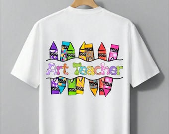 Custom Crayon Art Teacher Hoodie: Personalized Back to School Sweatshirt
