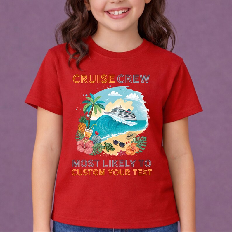 Cruise 2026 Matching Group Vacation Shirts: Tropical Beach Design afbeelding 13