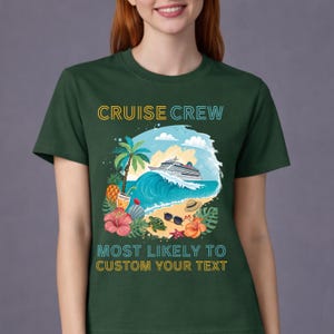 Cruise 2026 Matching Group Vacation Shirts: Tropical Beach Design afbeelding 3