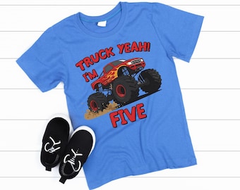 Truck Yeah Birthday Shirt, Personalized Monster Truck Boy Shirt, Monster Jam Birthday Party, Kids Birthday Outfit, Any Age 3-13