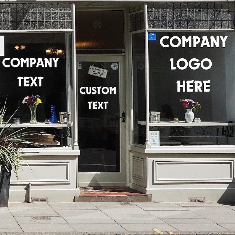 Custom Business Logo Window Decal UV DTF, Storefront Glass Sticker ...
