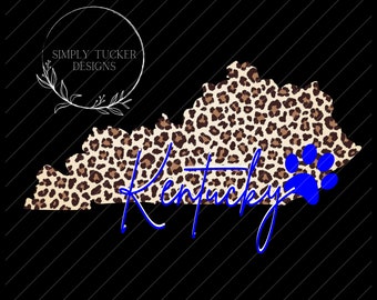 Kentucky Wildcats PNG / Cheetah Print Kentucky Design / Kentucky Animal Print Shirt Design