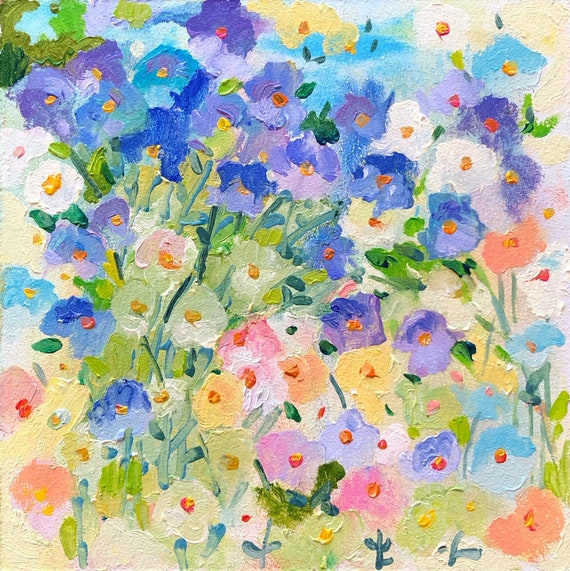 カラフルな花畑 油彩絵画i - 油絵 花畑 油彩 BOOTH 国内最大級の