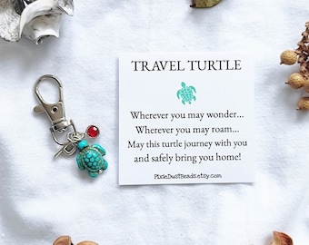 Travel turtle keyring Travel keyring Turtle