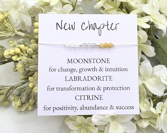 New Chapter bracelet New start Gift New beginings Graduation Gift for Graduation New job New Home Crystal bracelet dainty bracelet