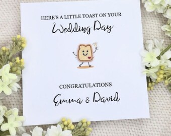 Here's a little toast on your Wedding Day - personalized card 3D toast