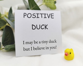Positive Duck Gift Desk Buddy Cute little Duck Pocket Hug Duck Lover Best Friend Gift Positive Gift Lucky Small Gift Cheer up gift Novelty