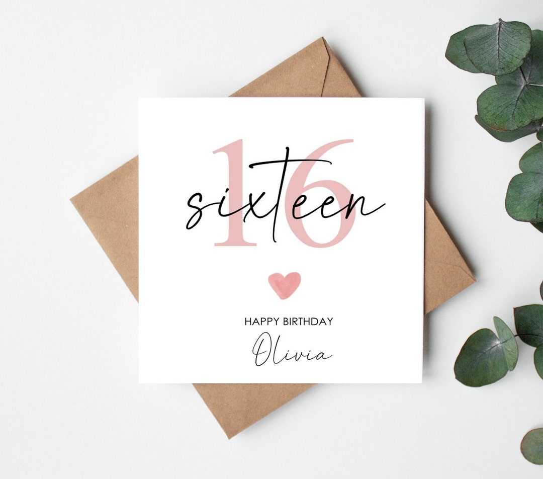 16th Birthday Card Personalized Card for Daughter/friend/niece Daughter ...