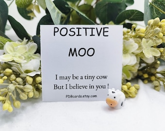 Positive Moo Gift Desk Buddy Cute little cow Pocket Hug Frog Lover Best Friend Gift Positive Gift Lucky Small Gift Cheer up gift Novelty